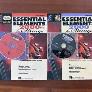 Cello Music and Lessons - Essential Elements 2000 Books 1 & 2 plus CDs